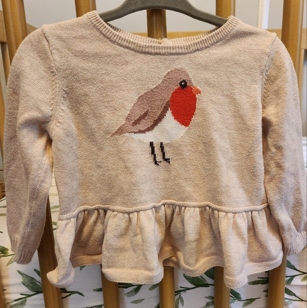 GAP Kids Cream Bird Sweater